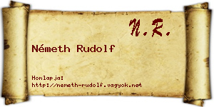 Németh Rudolf névjegykártya